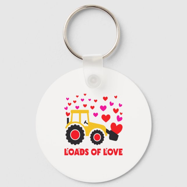 Chaveiro Loads Of Love Toddler Tractor Valentines Day For K (Frente)