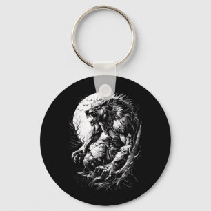 Chaveiro Lobisomem Lobo Uivando na Lua Cheia