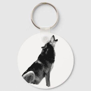 Chaveiro Lobo-de-Howling Branco-Preto