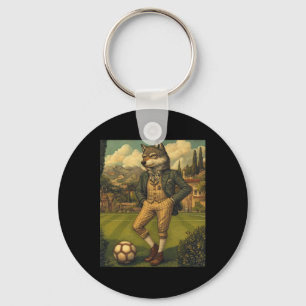 Chaveiro Lobo Engraçado Jogando Futebol Gráfico Lobo Estran