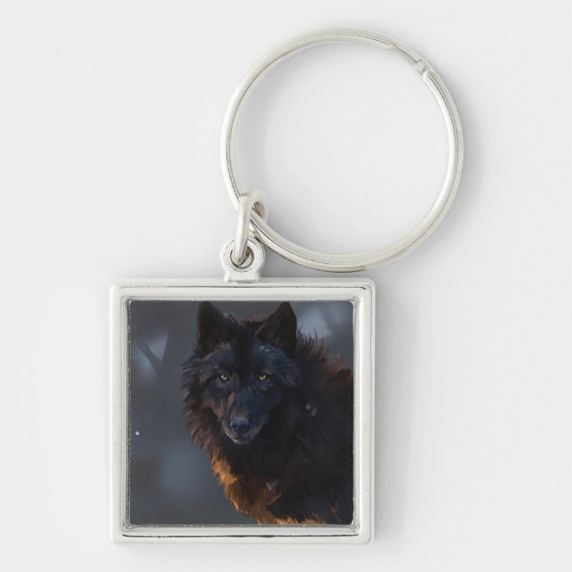 Chaveiro Lobo negro (Frente)
