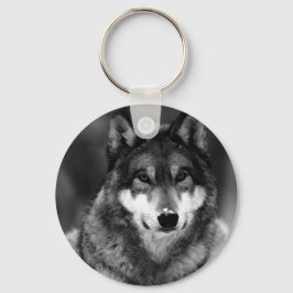 Chaveiro Lobo Negro e Branco