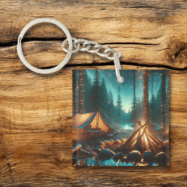 Chaveiro Local de acampamento com luzes Bonito