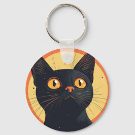 Chaveiro Lofi Style Black Cat Keychain