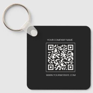 Chaveiro Logo, código QR personalizado texto duplo lado pre