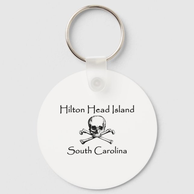 Chaveiro Logo da ilha Hilton Head Jolly Roger (Frente)