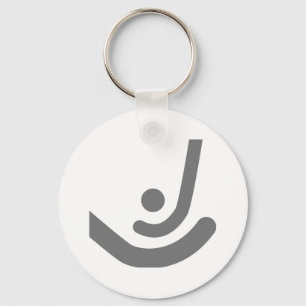 Chaveiro Logotipo cinzento das varas & da bola do hóquei e
