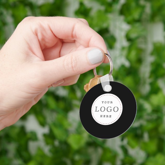 Chaveiro Logotipo comercial Código QR frente e verso (Mão)