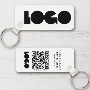 Chaveiro Logotipo comercial limpo e código QR, horizontal d
