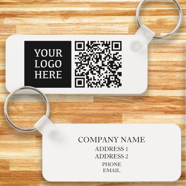 Chaveiro Logotipo comercial personalizado da empresa Chavei (Small business logo and QR code keychain. )