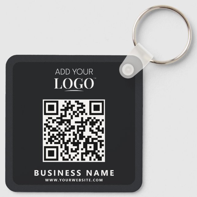 Chaveiro Logotipo comercial Qr Promocional de código preto  (Verso)