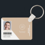 Chaveiro Logotipo corporativo ID de foto do funcionário - q<br><div class="desc">Cartões profissionais de identificação de fotos de funcionários corporativos</div>