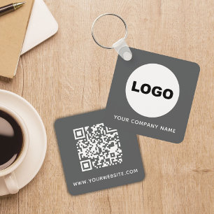 Chaveiro Logotipo da Empresa Gray Código QR Acessórios para