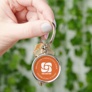 Chaveiro Logotipo da Empresa Laranja Negócios Personalizado