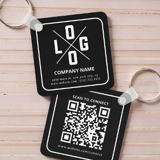 Chaveiro Logotipo de Código QR Personalizado Minimalista Mo
