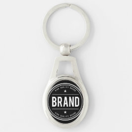 Chaveiro Logotipo de emblema circular preto e branco