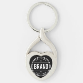 Chaveiro Logotipo de emblema circular preto e branco