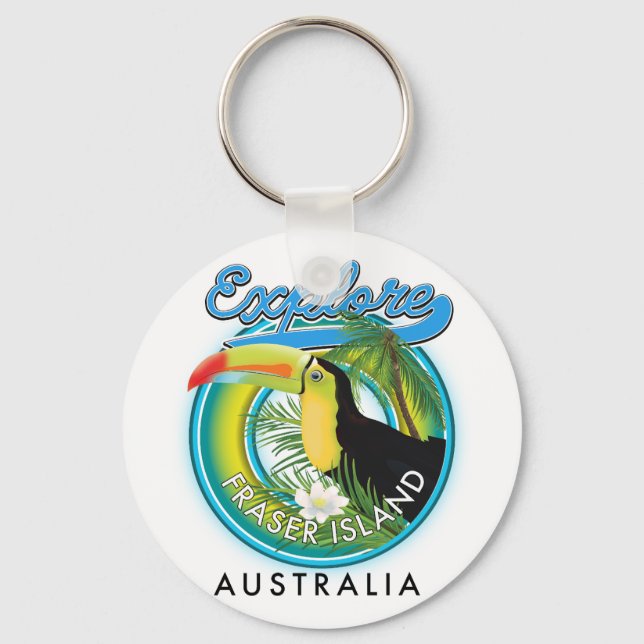 Chaveiro Logotipo de exploração da Austrália na Ilha Fraser (Frente)