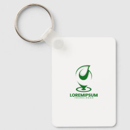 Chaveiro Logotipo de gota de água abstrata verde e globo