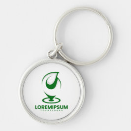 Chaveiro Logotipo de gota de água e globo abstrato verde