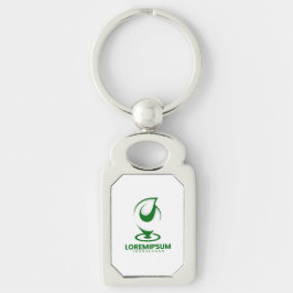 Chaveiro Logotipo de gota de água e globo abstrato verde