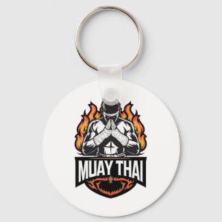 Chaveiro Logotipo de Muay Thai - Lutador de Boxe Tailandês