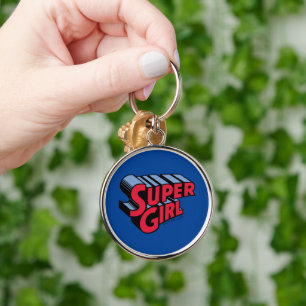 Chaveiro Logotipo de nome empilhado da Supergirl vermelha e