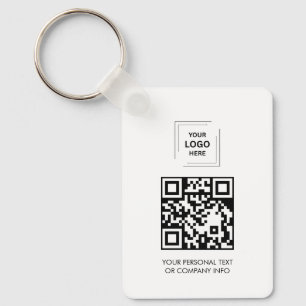 Chaveiro Logotipo de QR Personalizado Contato Minimalista B