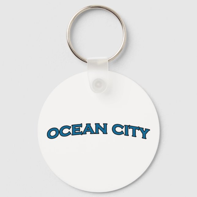 Chaveiro Logotipo de Texto Arranhado da Ocean City Maryland (Frente)