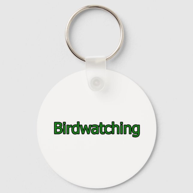 Chaveiro Logotipo de texto de observação de aves (Frente)