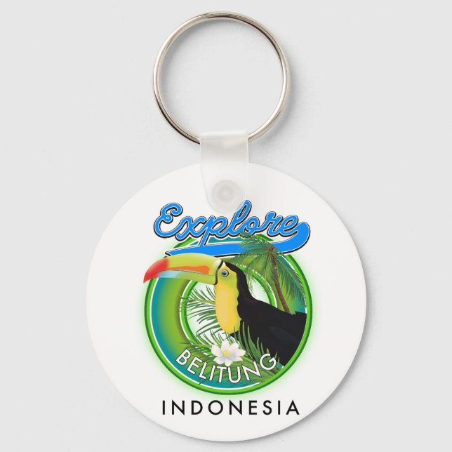 Chaveiro logotipo de viagem Belitung Indonésia (Frente)