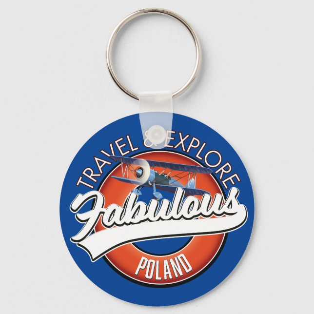 Chaveiro logotipo de viagem explorar fabulosa Polônia (Frente)
