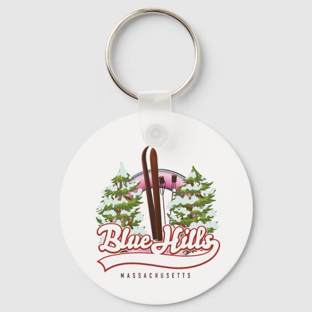 Chaveiro logotipo do Blue Hills Massachusetts Ski (Frente)