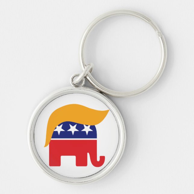 Chaveiro Logotipo do Elefante Republicano Donald Trump com  (Frente)