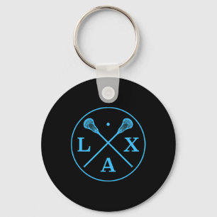 Chaveiro Logotipo do Jogador de Lacrosse - Blue Team Color