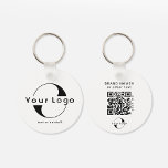 Chaveiro Logotipo e código QR lado 2 na empresa limpa K com<br><div class="desc">Chaveiros personalizados de logotipo leve e à prova d'água com um design mínimo simples. Adicione seu URL para criar o código QR,  o logotipo e o texto.</div>