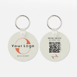 Chaveiro Logotipo e código QR lado 2 na empresa verde K com<br><div class="desc">Chaveiros personalizados de logotipo leve e à prova d'água com um design mínimo simples. Adicione seu URL para criar o código QR,  o logotipo e o texto. - disponível em várias cores para se adequar à sua identidade de marca,  você pode encontrá-la aqui: https://www.zazzle.com/collections/business_double_sided_keychains-119019686064790535</div>