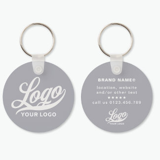 Chaveiro Logotipo e nome lado na empresa Cinza