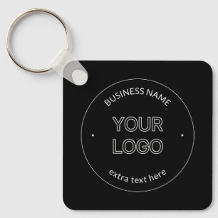 Chaveiro Logotipo Editável e Nome da Empresa Preto