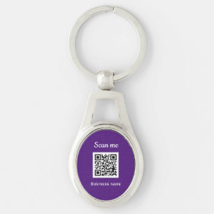 Chaveiro Logotipo Empresarial Código QR Profissional Roxo M
