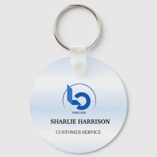 Chaveiro Logotipo Empresarial   Equipe de Funcionários azul