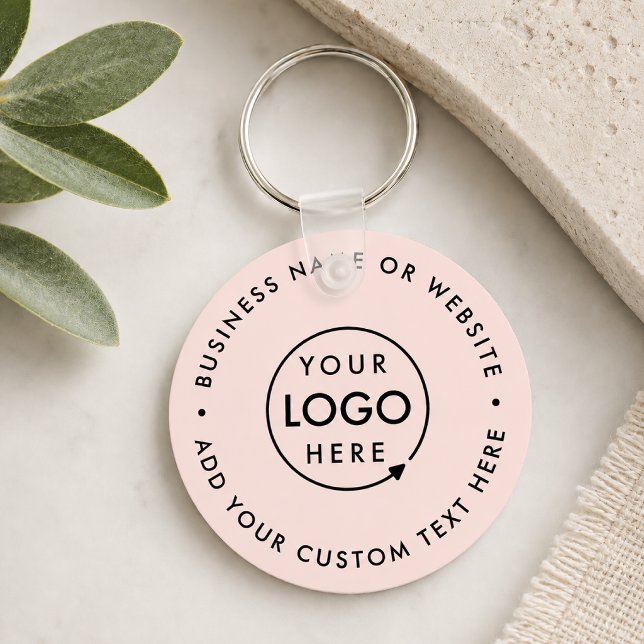 Chaveiro Logotipo Empresarial | Rosa Corado Feminino Profis (Feminine company branded keychains for small business office keys, gifting & promotional swag.)