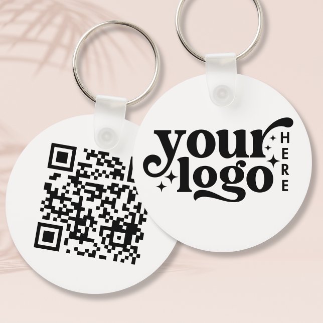 Chaveiro Logotipo Empresarial Simples Código QR da Empresa  (Simple Business Logo QR Code Company Promotional Keychain)