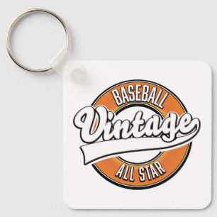 Chaveiro Logotipo estilo vintage de beisebol.