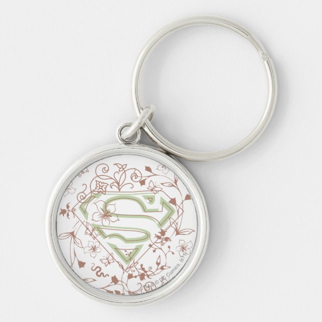 Chaveiro Logotipo Floral Verde da Supergirl (Frente)