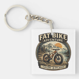 Chaveiro Logotipo Gráfico de Aventura de Fat Bike