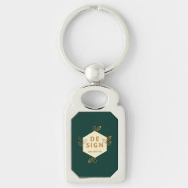 Chaveiro Logotipo hexagonal de creme decorativo em um verde
