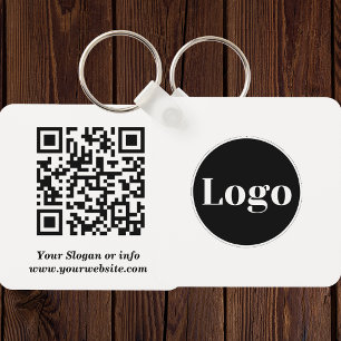 Chaveiro Logotipo Personalizado Código QR e Texto Duplo la