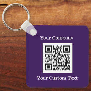 Chaveiro Logotipo Personalizado Código QR Texto Puro Empres