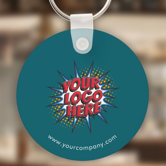 Chaveiro Logotipo Personalizado, Texto Personalizado, Teal (Criador carregado)
